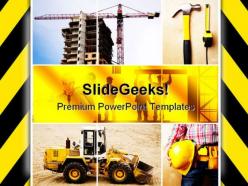 Under construction architecture powerpoint templates and powerpoint backgrounds 0811