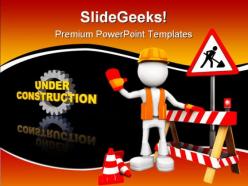 Under construction sign symbol powerpoint templates and powerpoint backgrounds 0611