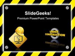 Under construction signpost metaphor powerpoint templates and powerpoint backgrounds 0811