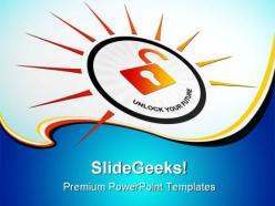 Unlock your future security powerpoint templates and powerpoint backgrounds 0311