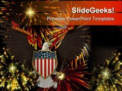 Us emblem over fireworks americana powerpoint templates and powerpoint backgrounds 0811