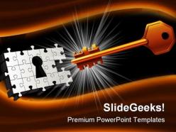 Vector key to unlock security powerpoint templates and powerpoint backgrounds 0211