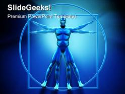 Vitruvian man technology powerpoint backgrounds and templates 1210
