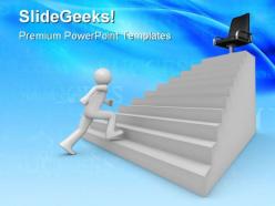 Walking on career ladder business powerpoint templates and powerpoint backgrounds 0711