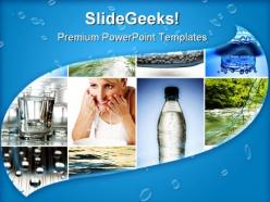 Water collage nature powerpoint templates and powerpoint backgrounds 0811