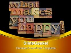 What makes you happy shapes powerpoint templates and powerpoint backgrounds 0511