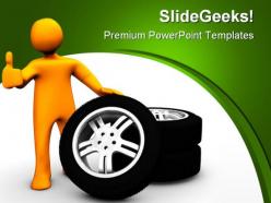 Wheel garage industrial powerpoint templates and powerpoint backgrounds 0711