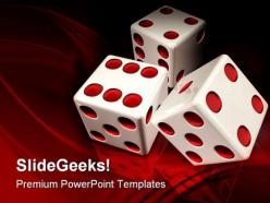 White dices game powerpoint templates and powerpoint backgrounds 0211