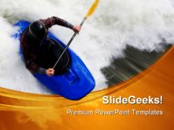 Whitewater surfing sports powerpoint templates and powerpoint backgrounds 0411