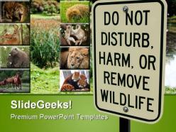 Wild life sign animals powerpoint templates and powerpoint backgrounds 0611