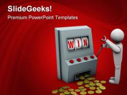 Win with slot machine sports powerpoint templates and powerpoint backgrounds 0611