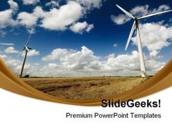 Windmills renewable energy science powerpoint templates and powerpoint backgrounds 0711