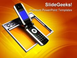 Wireless browser internet powerpoint templates and powerpoint backgrounds 0711