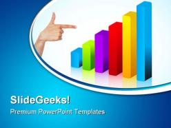 Woman hand pointing to chart business powerpoint templates and powerpoint backgrounds 0511