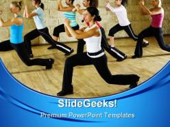 Women at fitness club health powerpoint templates and powerpoint backgrounds 0611