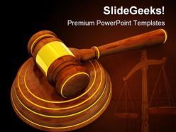 Wooden gavel law powerpoint templates and powerpoint backgrounds 0411