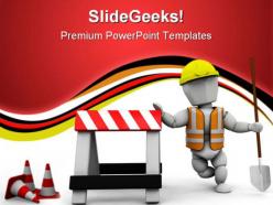 Worker construction powerpoint templates and powerpoint backgrounds 0711