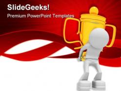 Worker with cup success powerpoint templates and powerpoint backgrounds 0811