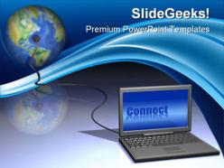 World connecting computer powerpoint templates and powerpoint backgrounds 0211