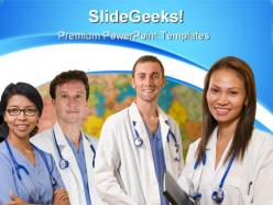 World health team medical powerpoint templates and powerpoint backgrounds 0911