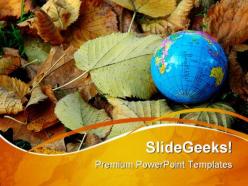 World in autumn globe powerpoint templates and powerpoint backgrounds 0411