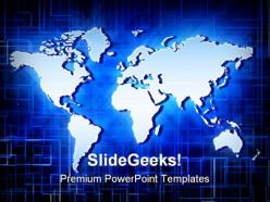 World map geographical powerpoint templates and powerpoint backgrounds 0511