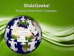 World puzzle globe powerpoint templates and powerpoint backgrounds 0911