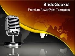 Worldwide broadcast globe powerpoint templates and powerpoint backgrounds 0611
