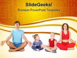 Yoga family health powerpoint templates and powerpoint backgrounds 0411
