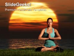 Yoga sunrise health powerpoint templates and powerpoint backgrounds 0411