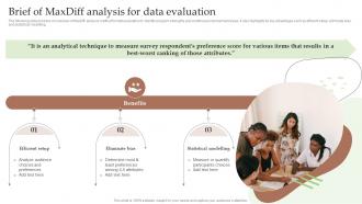 Q1006 Brief Of Maxdiff Analysis For Data Evaluation Guide To Utilize Market Intelligence MKT SS V