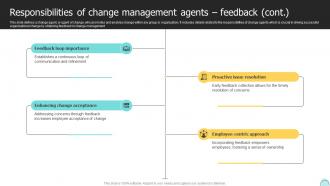 Q102 Responsibilities Of Change Management Agents Changemakers Catalysts Organizational CM SS V Editable Impressive