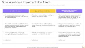 Q272 Decision Support System DSS Data Warehouse Implementation Trends