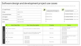 Q368 Playbook For Software Developer Software Design And Development Project Use