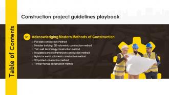 Q400 Table Of Contents Construction Project Guidelines Playbook