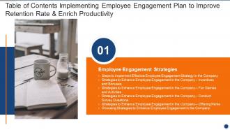 Q65 Table Of Contents Implementing Employee Engagement Plan To Improve Retention Rate
