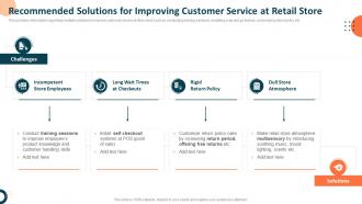 Q922 Recommended Solutions For Improving Customer Service At Retail Measuring Retail Store Functions
