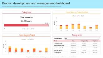 Q928 Product Development And Management Dashboard Strategic Product Development Strategy