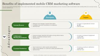 Q976 Benefits Of Implemented Mobile CRM Marketing Software CRM Marketing Guide To Enhance MKT SS