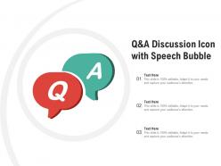 Q and a discussion icon with speech bubble