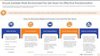 Qa enabled business transformation ensure suitable work environment