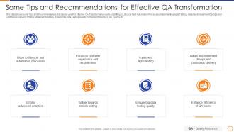 Qa enabled business transformation some tips and recommendations