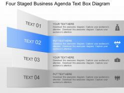 Qa four staged business agenda text box diagram powerpoint template