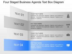 Qa four staged business agenda text box diagram powerpoint template