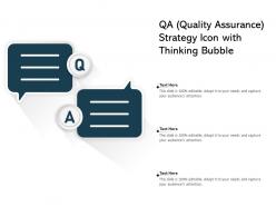 QA Quality Assurance Strategy Icon With Thinking Bubble