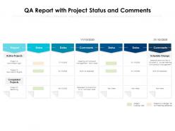 QA Report With Project Status And Comments