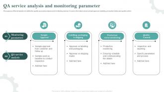 QA Service Analysis And Monitoring Parameter