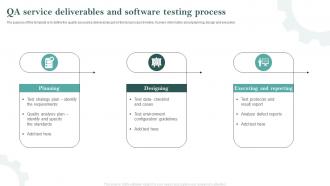 QA Service Deliverables And Software Testing Process
