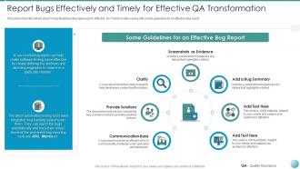 Qa transformation improved product quality user satisfaction report bugs effectively