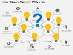 Qc idea network question with icons flat powerpoint design